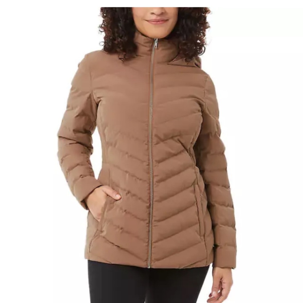 NEW 32 Degrees brown puffer coat S